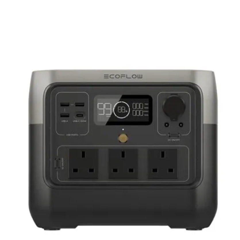 EcoFlow River 2 Pro 768Wh portable power station with 3 UK sockets and USB-C - portable power hire Dublin from DigiOp.ie