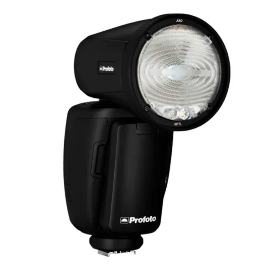 Profoto A10 round-head AirX Bluetooth speedlight flash with magnetic modifier mount - Profoto flash hire Dublin from DigiOp.ie